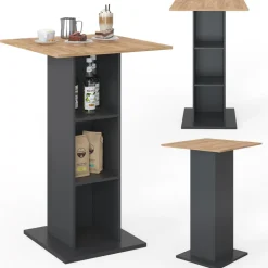 Bartisch Rodeo Anthrazit 70 x 70 cm Vicco