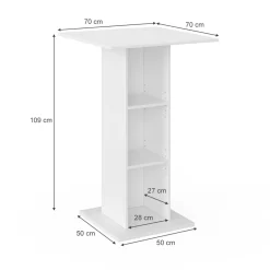 Bartisch Rodeo Weiß 70 x 70 cm Vicco