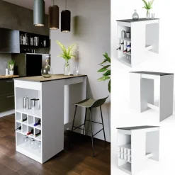 Bartisch Ross Weiß/Anthrazit 115 x 50 cm Vicco