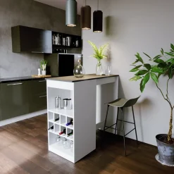 Bartisch Ross Weiß/Anthrazit 115 x 50 cm Vicco