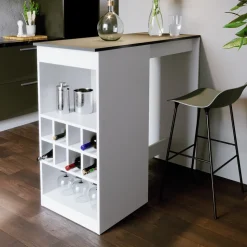 Bartisch Ross Weiß/Anthrazit 115 x 50 cm Vicco