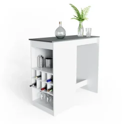 Bartisch Ross Weiß/Anthrazit 115 x 50 cm Vicco