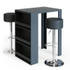 Bartisch-Set Anthrazit 57 x 80 cm mit 2 Barhockern Vicco