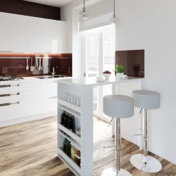 Bartisch-Set Weiß 57 x 117 cm mit 2 Barhockern Vicco