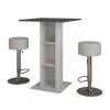Bartisch-Set Repose Beton/Weiß 75 x 75 cm mit 2 Barhockern Vicco