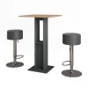 Bartisch-Set Repose Goldkraft Eiche/Anthrazit 65 x 65 cm mit 2 Barhockern Vicco