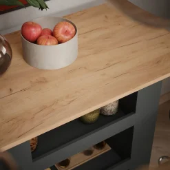 Bartisch-Set Repose Goldkraft Eiche/Anthrazit 110 x 65 cm mit 2 Barhockern Vicco