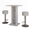 Bartisch-Set Repose Weiß 75 x 75 cm mit 2 Barhockern Vicco