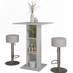 Bartisch-Set Repose Weiß 75 x 75 cm mit 2 Barhockern Vicco