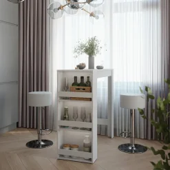 Bartisch-Set Repose Weiß 45 x 110 cm mit 2 Barhockern Vicco