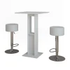 Bartisch-Set Repose Weiß 65 x 65 cm mit 2 Barhockern Vicco