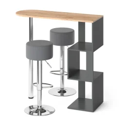 Bartisch-Set Vincent Goldkraft Eiche 113 x 39.8 cm mit 2 Barhockern Vicco