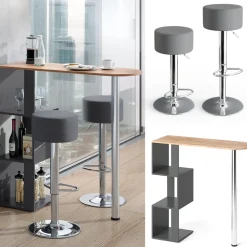 Bartisch-Set Vincent Goldkraft Eiche 113 x 39.8 cm mit 2 Barhockern Vicco