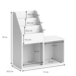Bücherregal Luigi Weiß 72 x 79 cm Vicco