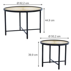 Beistelltisch-Set Winnipeg Holz 62 x 62 cm 2 Teile Vicco