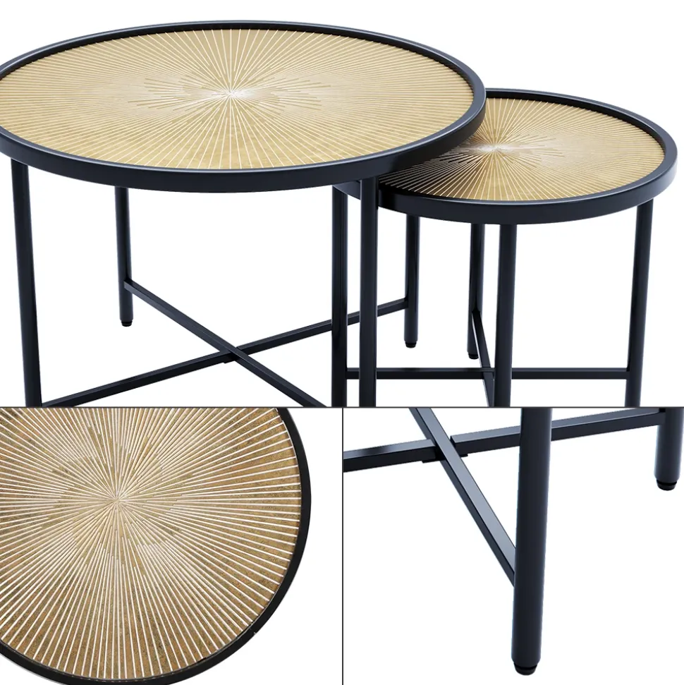 Beistelltisch-Set Winnipeg Holz 62 x 62 cm 2 Teile Vicco