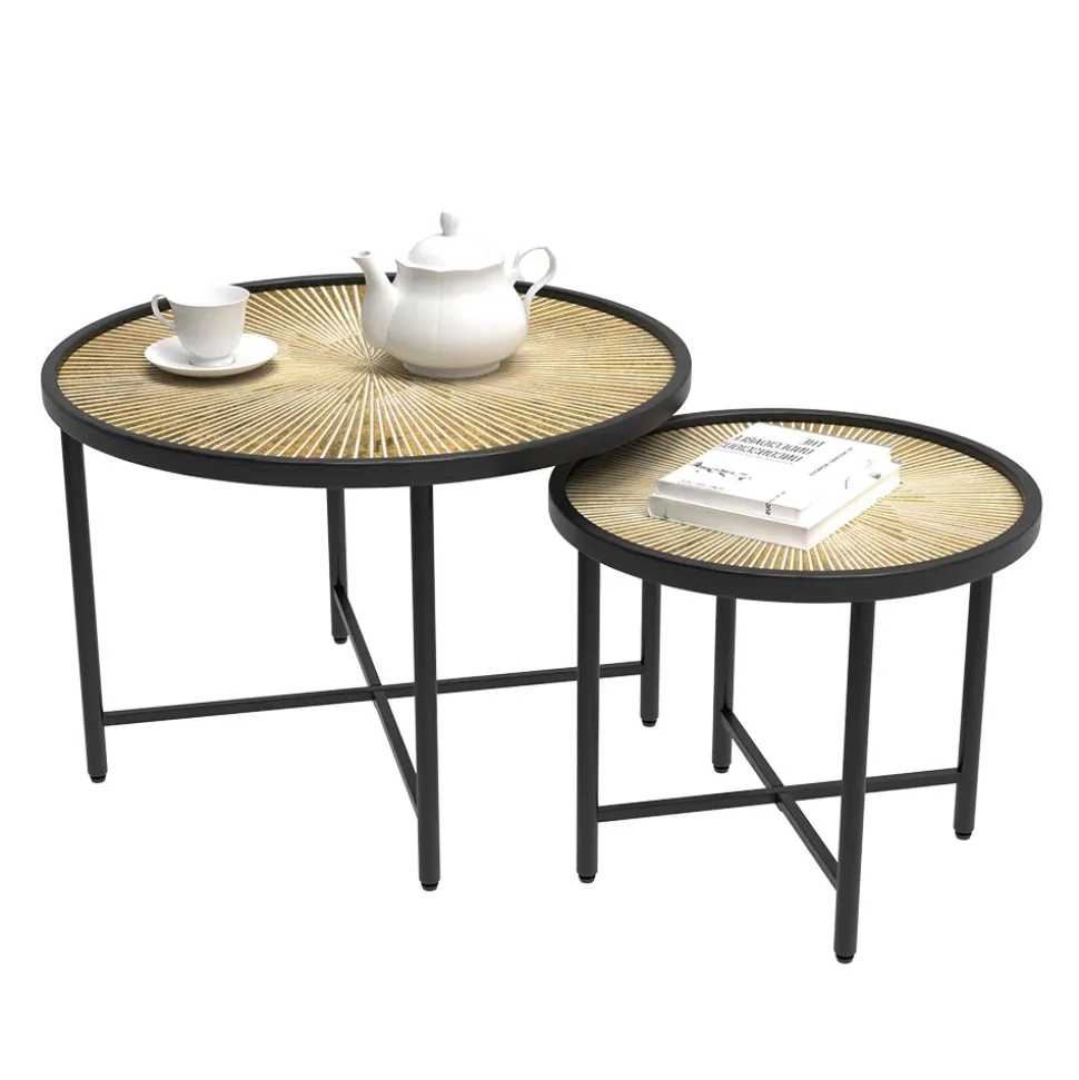 Beistelltisch-Set Winnipeg Holz 62 x 62 cm 2 Teile Vicco