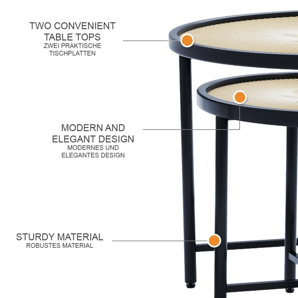 Beistelltisch-Set Winnipeg Holz 62 x 62 cm 2 Teile Vicco