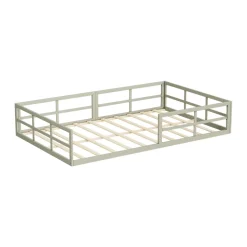 Bodenbett aus Metall Minno Greige 205 x 125 cm ohne Matratze Vitalispa