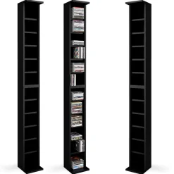 Cd-Regal Schwarz 21 x 183.6 cm Groß Vicco