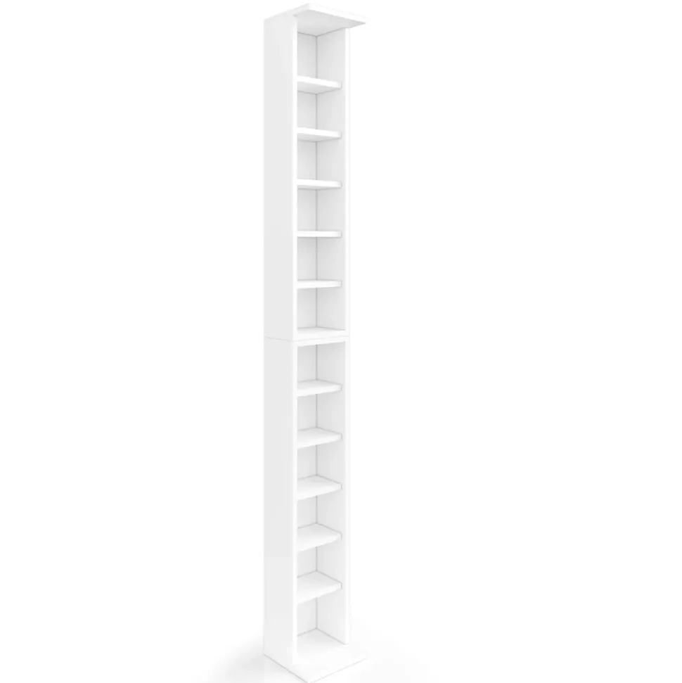 Cd-Regal Weiß 21 x 183.6 cm Groß 2er set Vicco