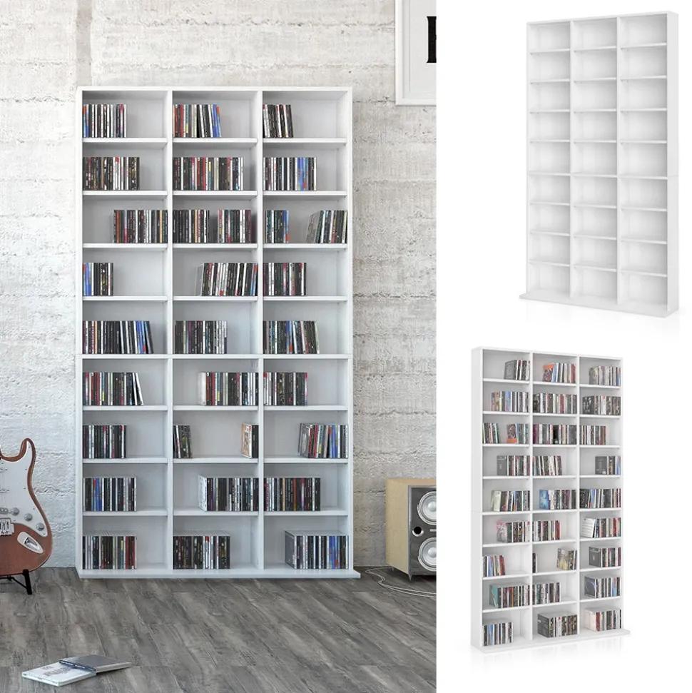 Cd-Regal Jukebox Weiß 102 x 178 cm Vicco