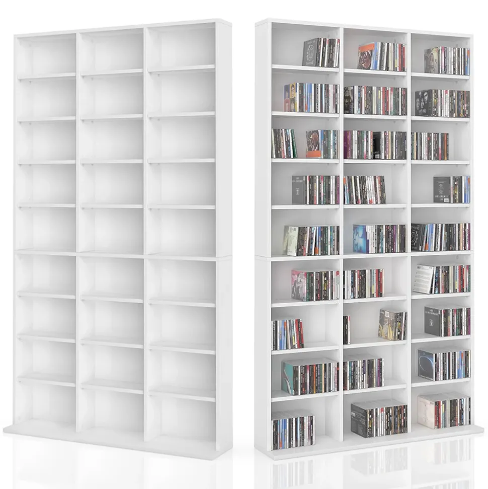 Cd-Regal Jukebox Weiß 102 x 178 cm Vicco