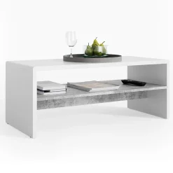 Couchtisch Beton/Weiß 99.6 x 39.8 cm Vicco