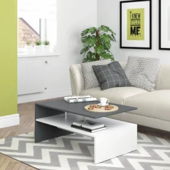 Couchtisch Amato Weiß/Anthrazit 90 x 60 cm Vicco