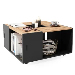 Couchtisch Anton Anthrazit 80 x 80 cm Vicco