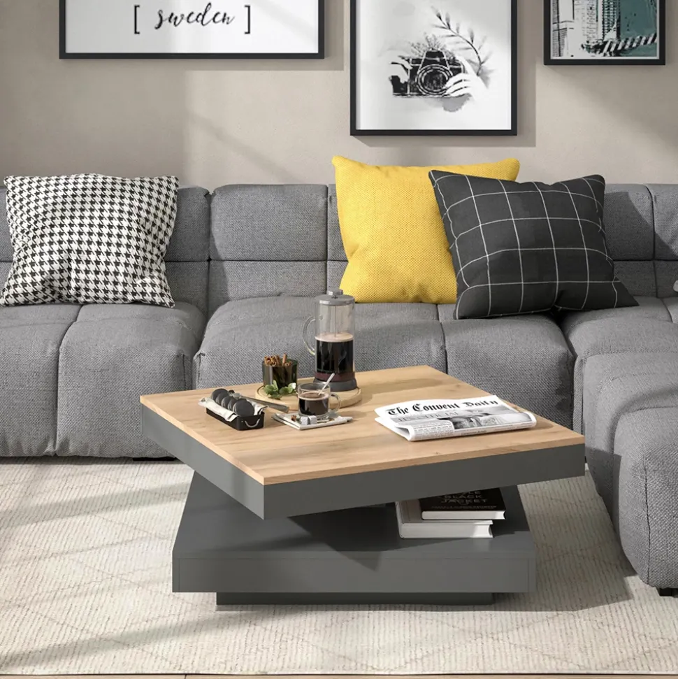 Couchtisch Elias Anthrazit 70 x 70 cm Vicco