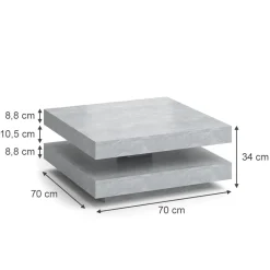 Couchtisch Elias Beton 70 x 70 cm Vicco