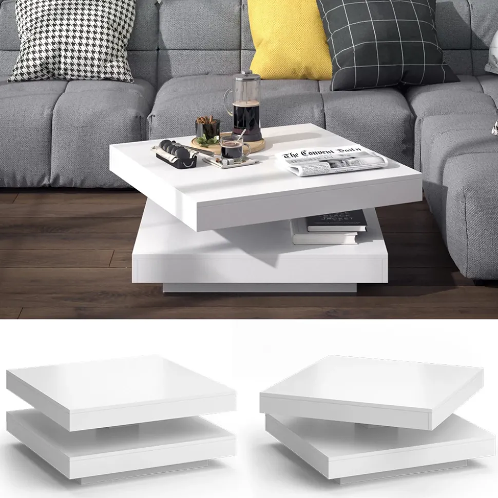 Couchtisch Elias Weiß 70 x 70 cm Vicco