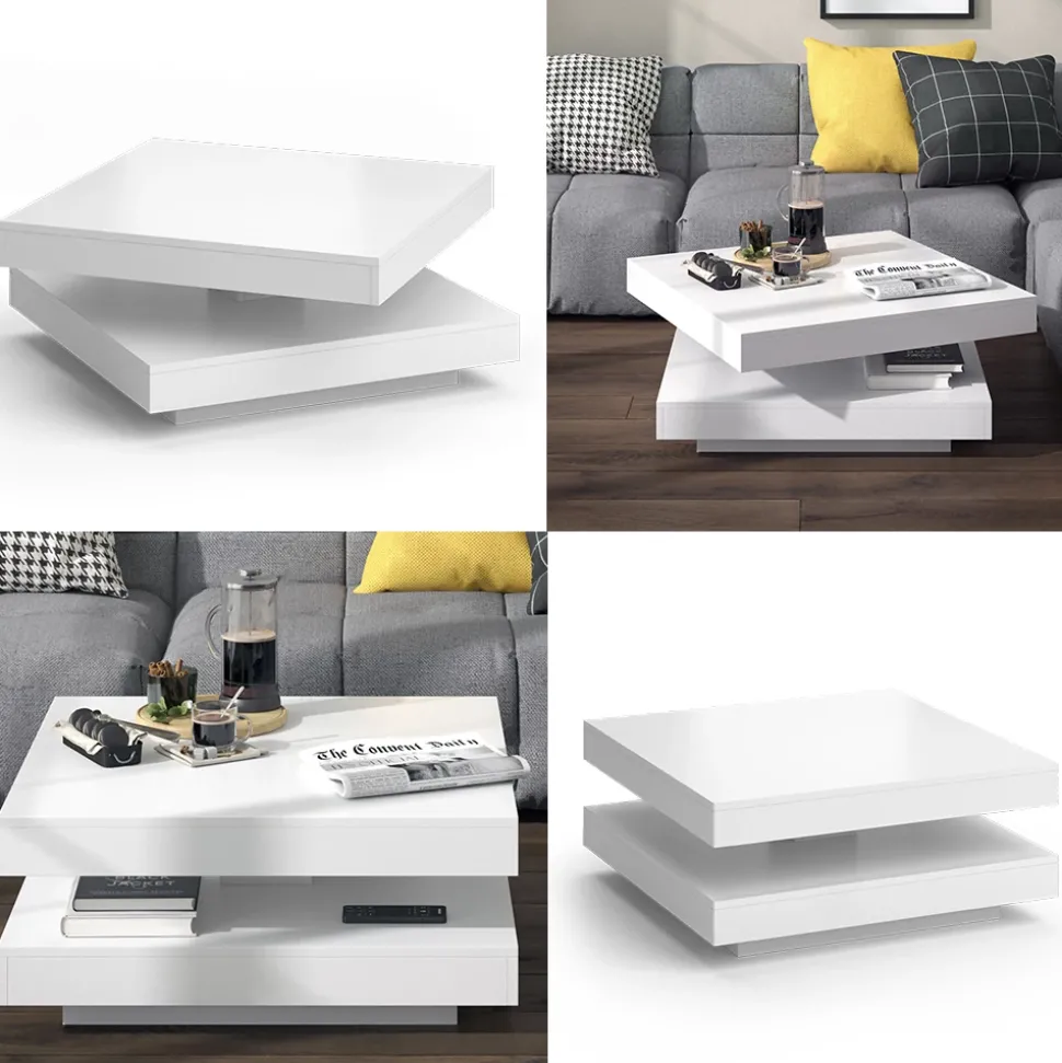 Couchtisch Elias Weiß 70 x 70 cm Vicco