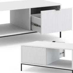 Couchtisch Eliza Weiß 90 x 50 cm mit einer Schublade Vicco