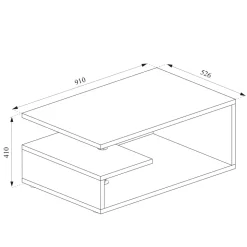 Couchtisch Guillermo Anthrazit/Sandeiche 91 x 52.6 cm Vicco