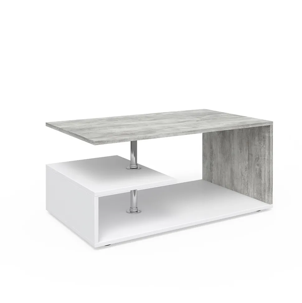 Couchtisch Guillermo Beton/Weiß 91 x 52.6 cm Vicco