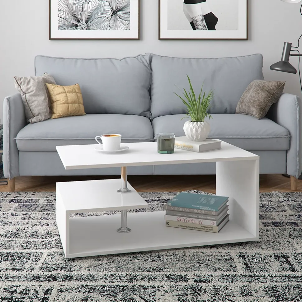 Couchtisch Guillermo Weiß 91 x 52.6 cm Vicco