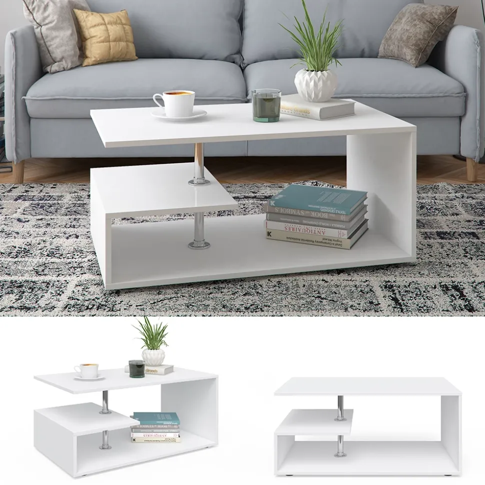 Couchtisch Guillermo Weiß 91 x 52.6 cm Vicco