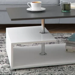 Couchtisch Guillermo Weiß/Anthrazit 91 x 52.6 cm Vicco