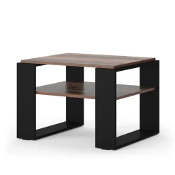 Couchtisch Helm Antikholz 65.6 x 55.8 cm mit Ablage Vicco