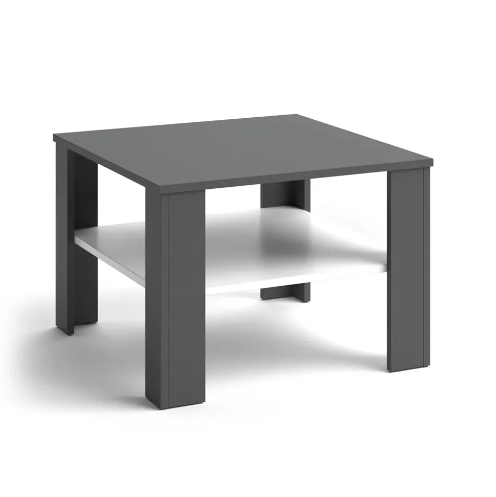 Couchtisch Homer Weiß/Anthrazit 60 x 60 cm Vicco