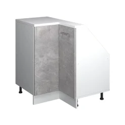 Dachschrägenschrank Eckschrank Rion Beton/Weiß 75.6 x 81.6 cm mit 1 Tür Vicco