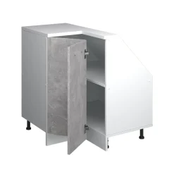 Dachschrägenschrank Eckschrank Rion Beton/Weiß 75.6 x 81.6 cm mit 1 Tür Vicco