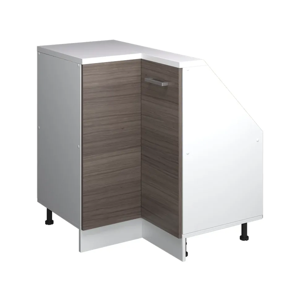 Dachschrägenschrank Eckschrank Rion Edelgrau/Weiß 75.6 x 81.6 cm mit 1 Tür Vicco