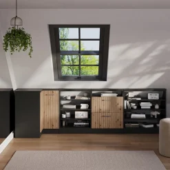 Dachschrägenschrank Eckschrank Rion Artisan Eiche/Anthrazit 75.6 x 81.6 cm mit 1 Tür Vicco