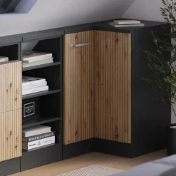 Dachschrägenschrank Eckschrank Rion Artisan Eiche/Anthrazit 75.6 x 81.6 cm mit 1 Tür Vicco