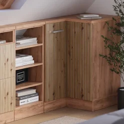 Dachschrägenschrank Eckschrank Rion Artisan-Eiche/Goldkraft Eiche 75.6 x 81.6 cm mit 1 Tür Vicco