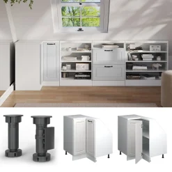 Dachschrägenschrank Eckschrank Rion Weiß Landhaus/Weiß 75.6 x 81.6 cm mit 1 Tür Vicco