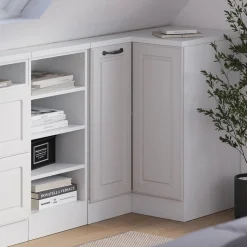 Dachschrägenschrank Eckschrank Rion Weiß Landhaus/Weiß 75.6 x 81.6 cm mit 1 Tür Vicco